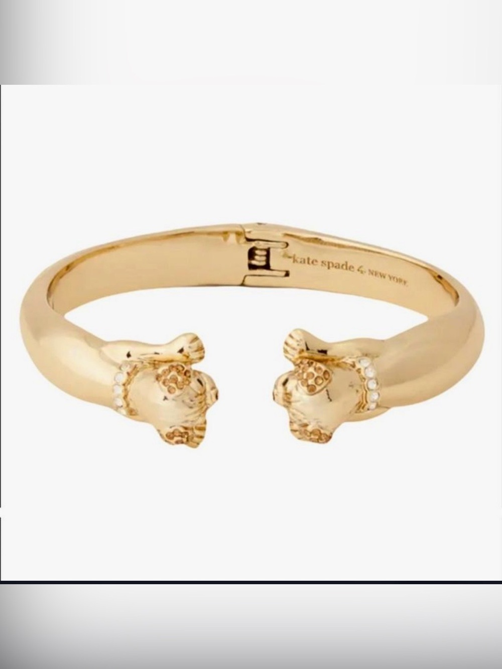 kate spade Gold Puppy Head Hinged Bangle Bracelet